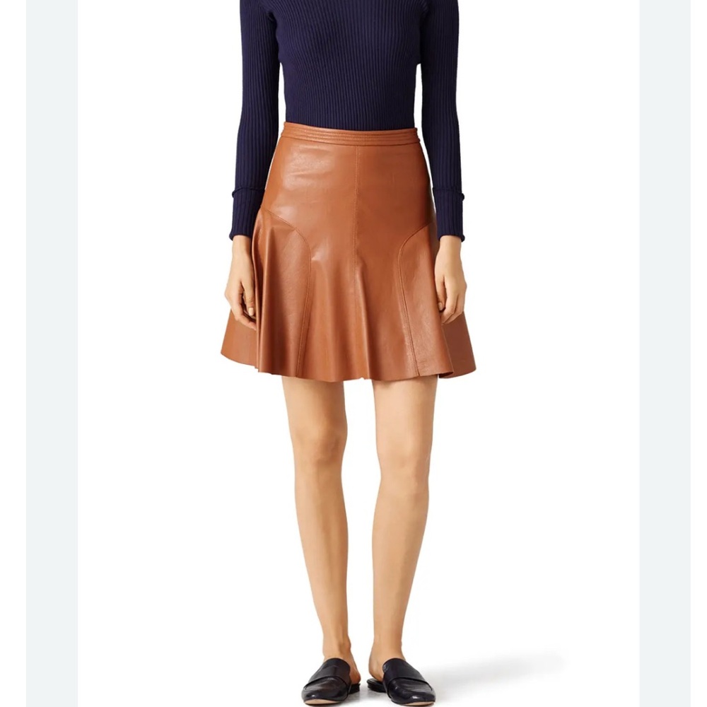 Rebecca Taylor Brown Mini Fit and Flare Skirt